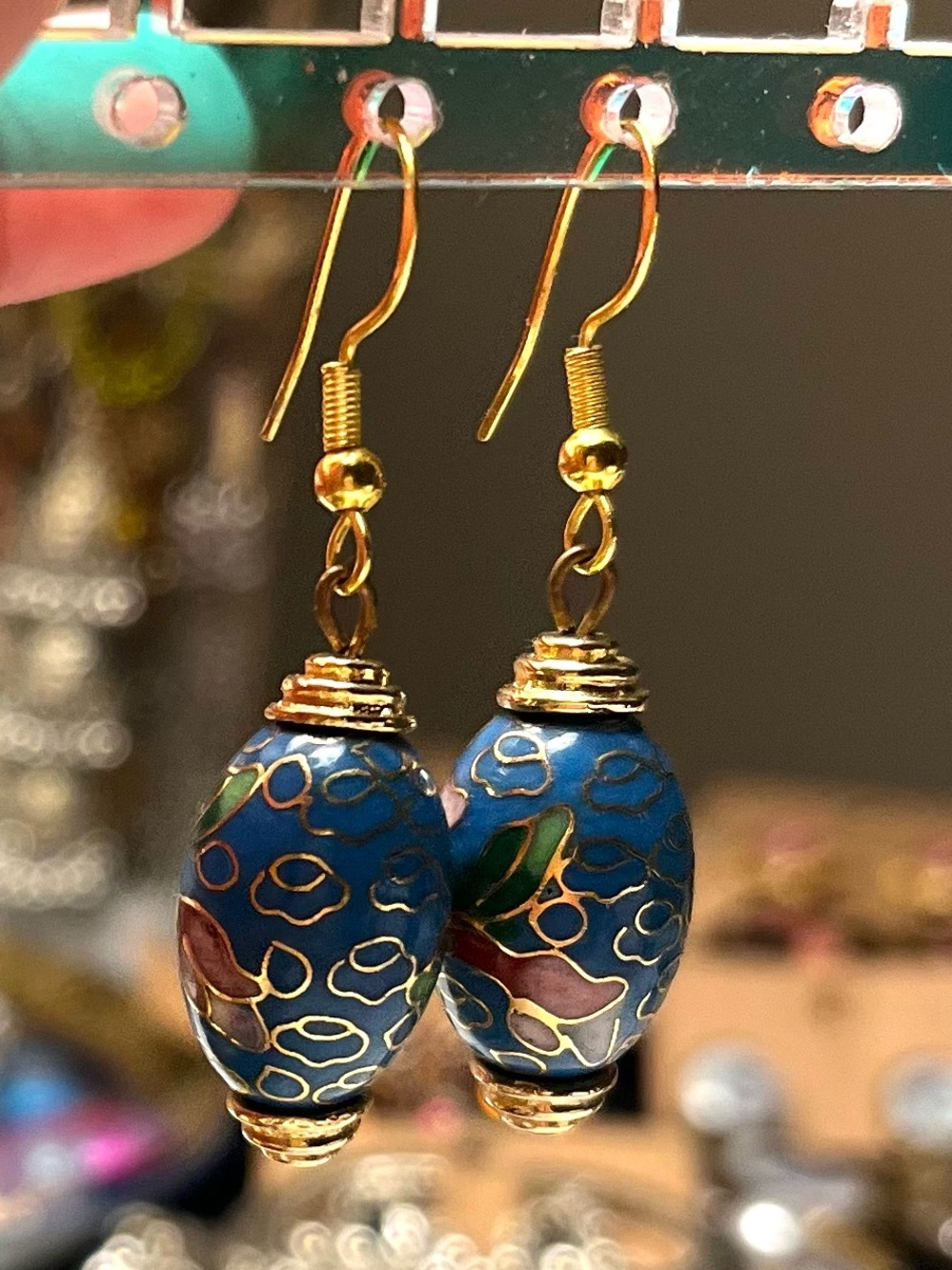 Handmade Cloisonné Drop Earrings